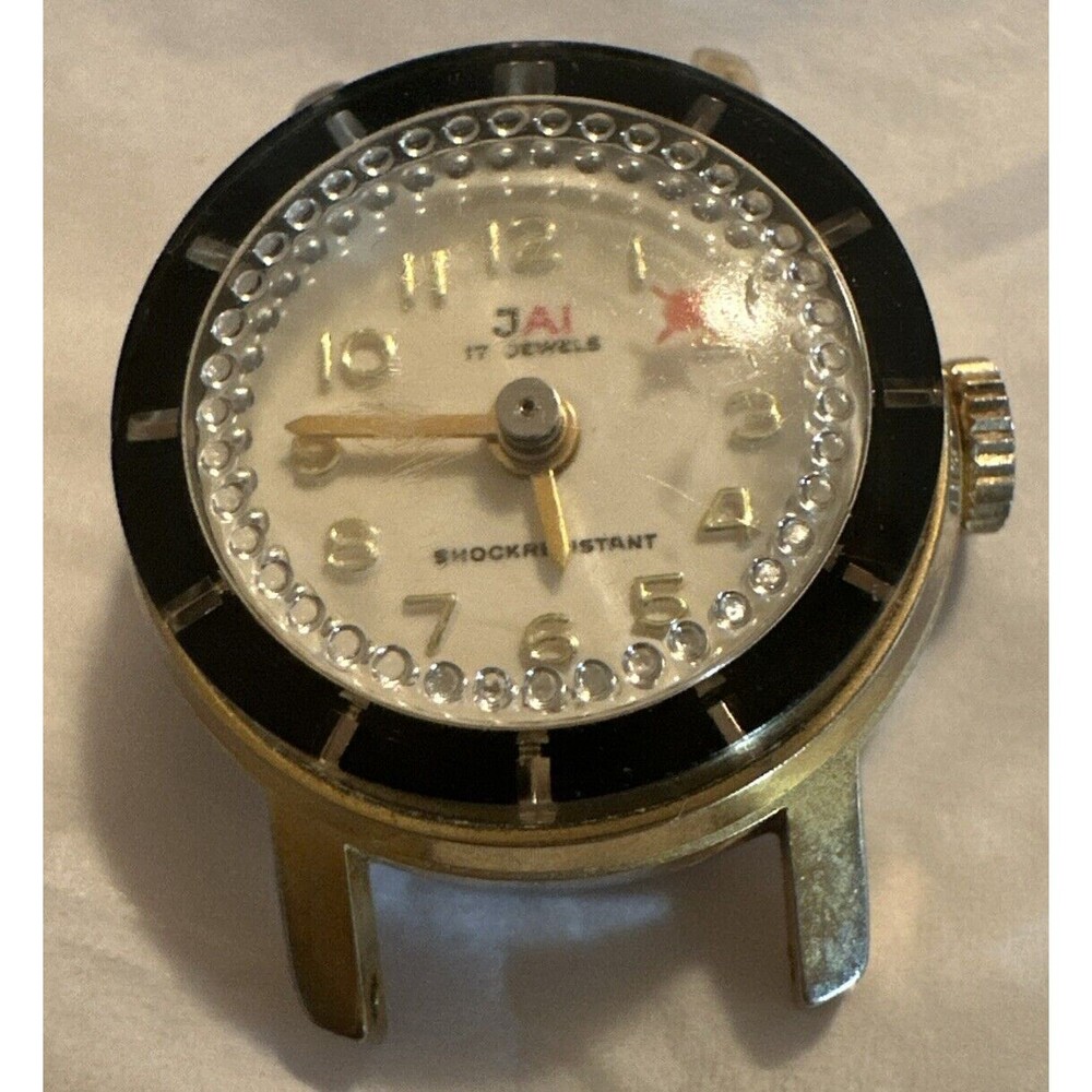 Vintage JAI 17 jewels shock resistant manual wind  ladies watch working No Band